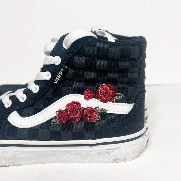VANS Filmore Hi Embroidered Sneakers High Top Black Grey Red Kids Sz US 2 UK 1.5 - Picture 5 of 11